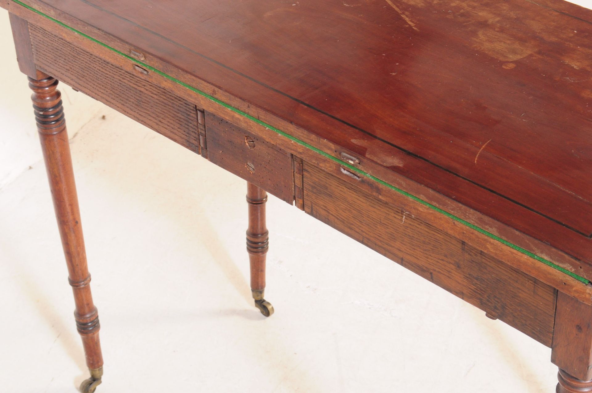 LATE 18TH CENTURY MAHOGANY FOLDING GAMES TABLE - Image 6 of 7