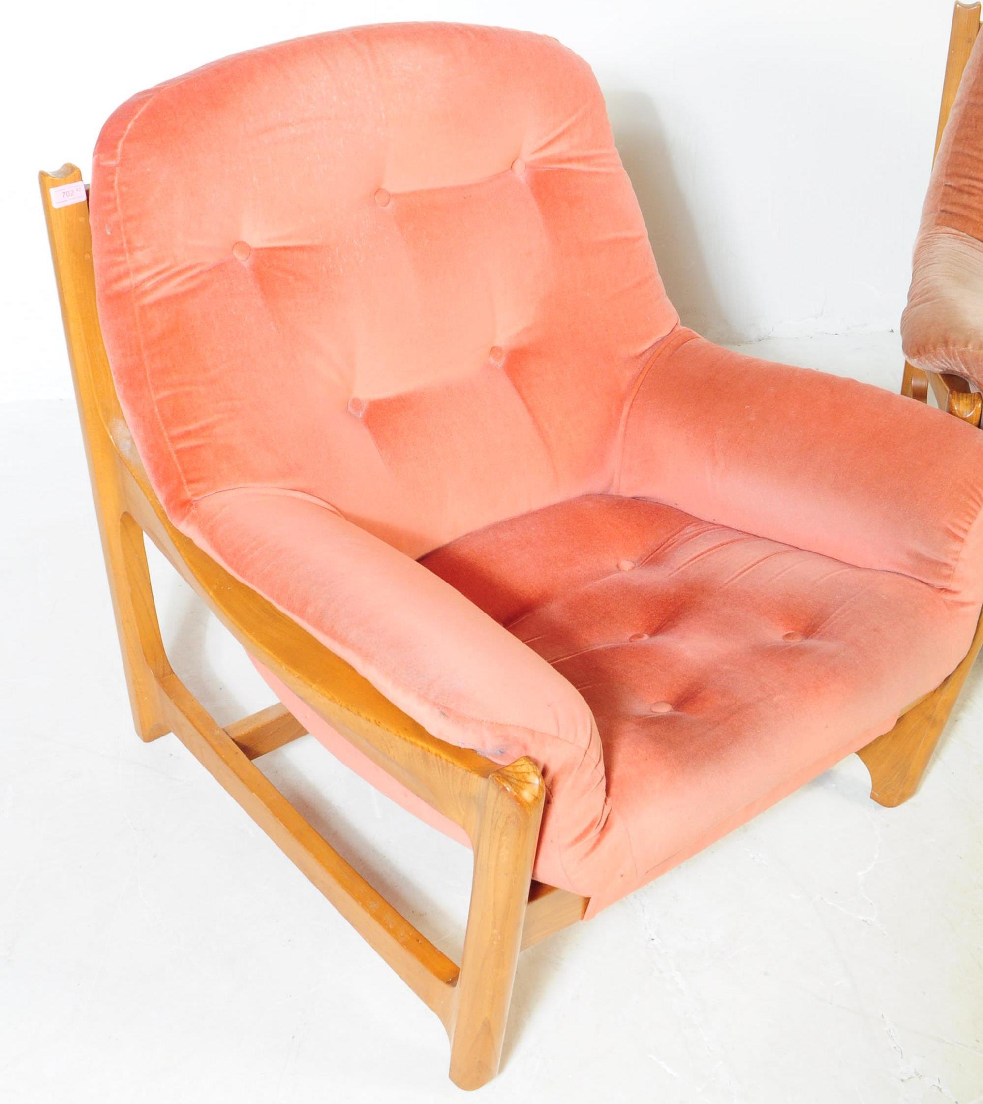 ERCOL - MID CENTURY WYCHWOOD BEECH AND ELM ARMCHAIRS - Image 2 of 6