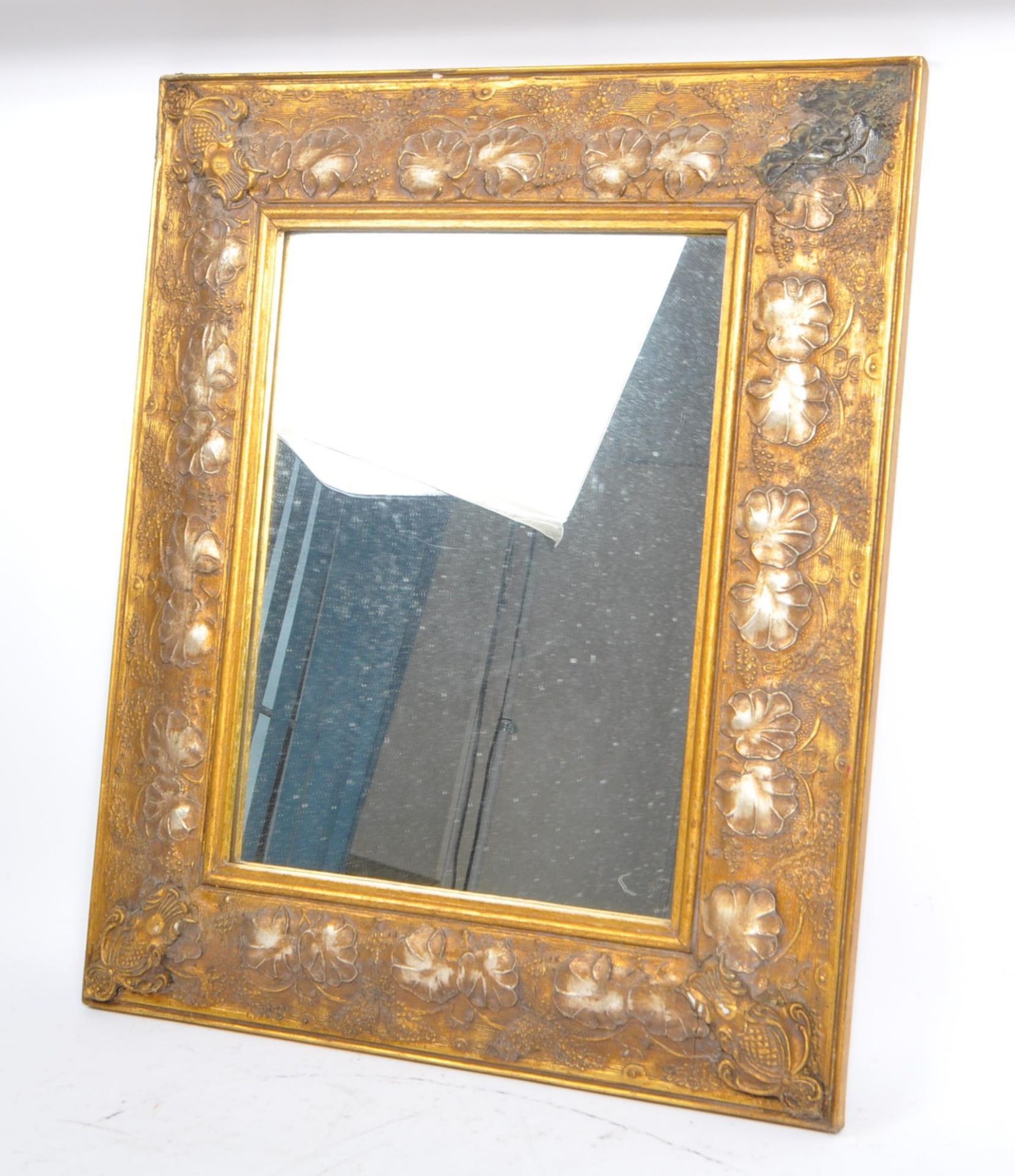 20TH CENTURY GILT RELIEF FRAME MIRROR