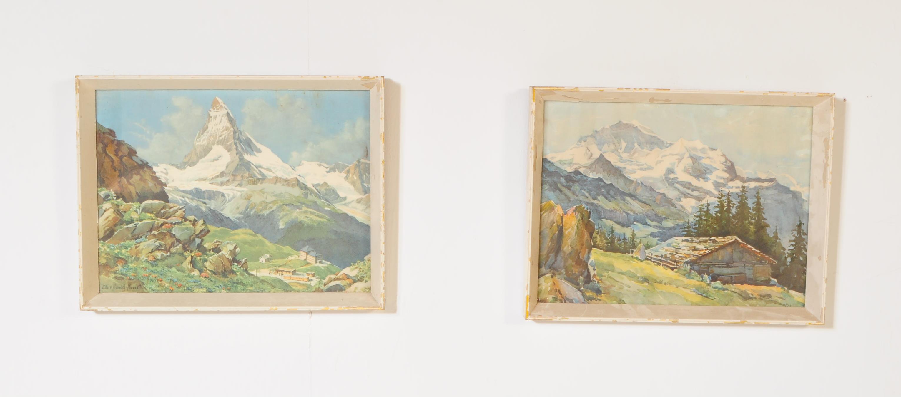 HANDEL MAZZETTI - TWO VINTAGE 20TH CENTURY ALPINE PRINTS