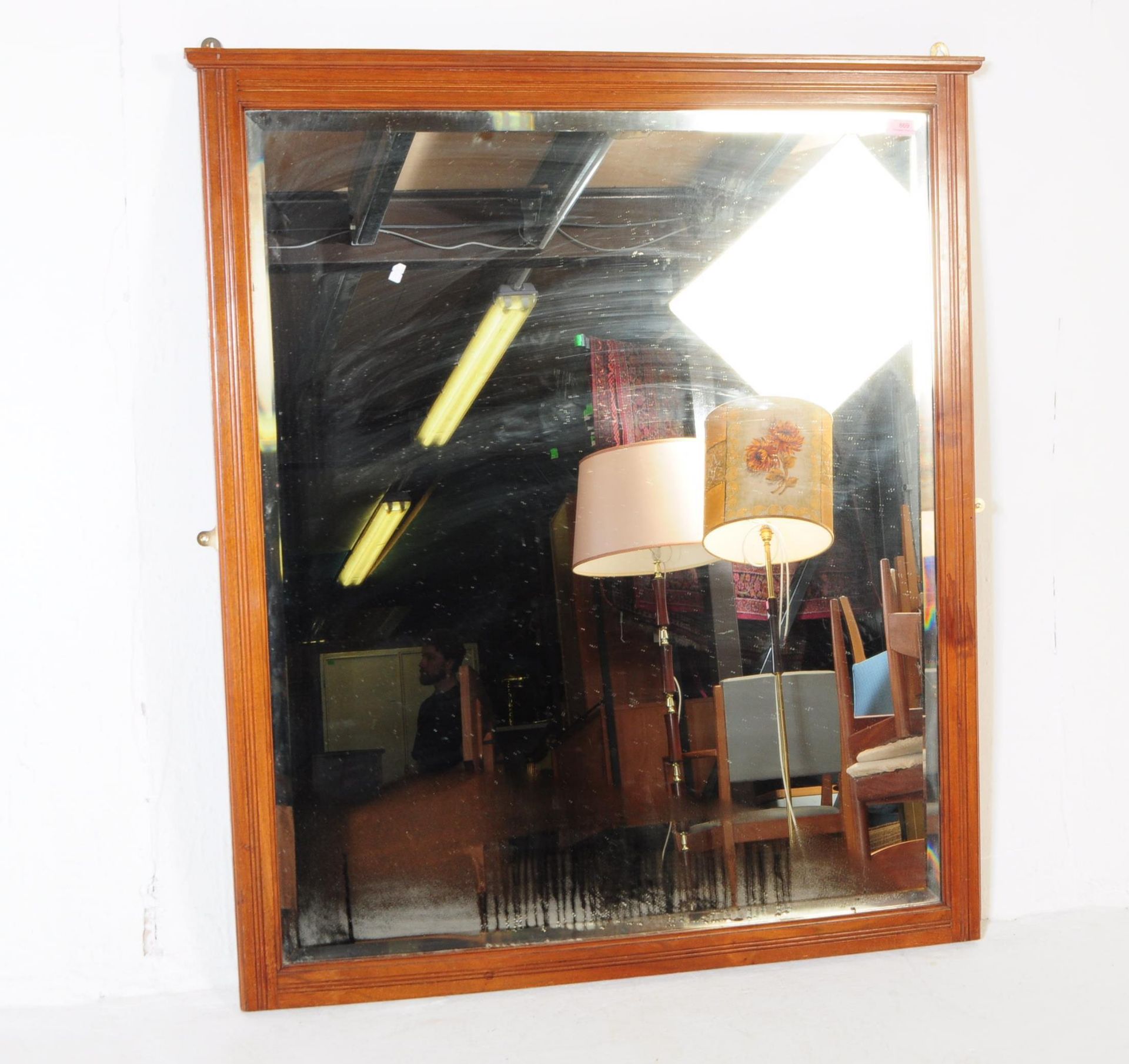 EARLY 20TH CENTURY MAHOGANY FRAME OVER MANTEL MIRROR