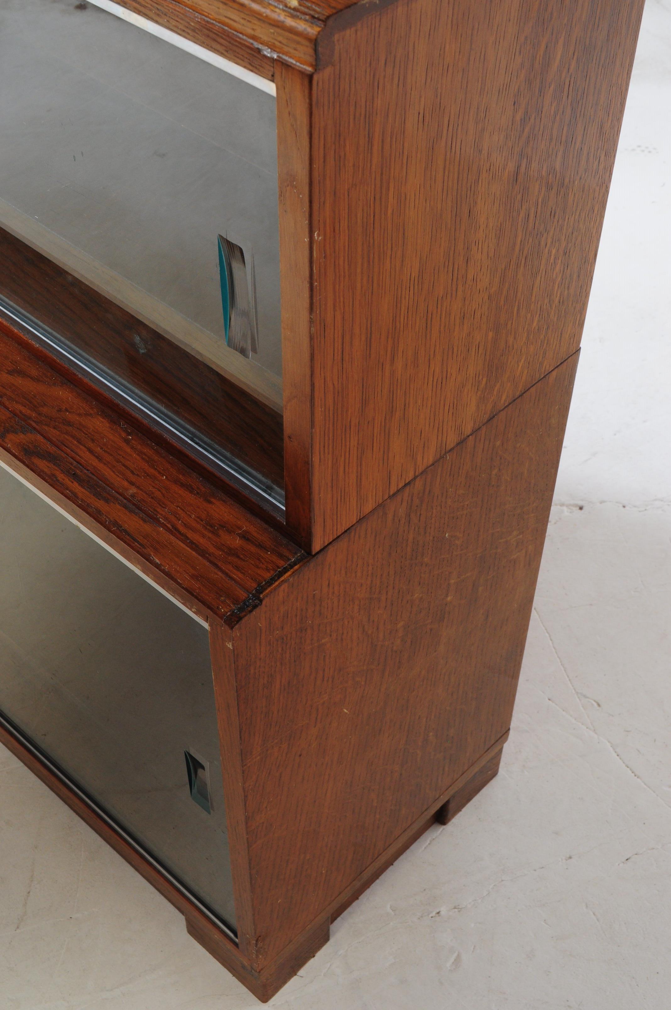MINTY - MID CENTURY OAK TWIN STACK LAWYERS BOOKCASE - Image 5 of 6