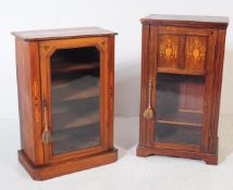 TWO EARLY 20TH CENTURY INLAID MARQUETRY MUSIC CABINETS