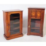 TWO EARLY 20TH CENTURY INLAID MARQUETRY MUSIC CABINETS