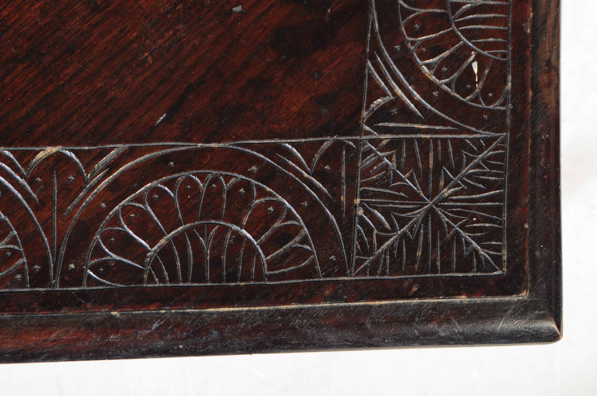 19TH CENTURY VICTORIAN CARVED OAK TOP DROP LEAF TABLE - Image 4 of 6