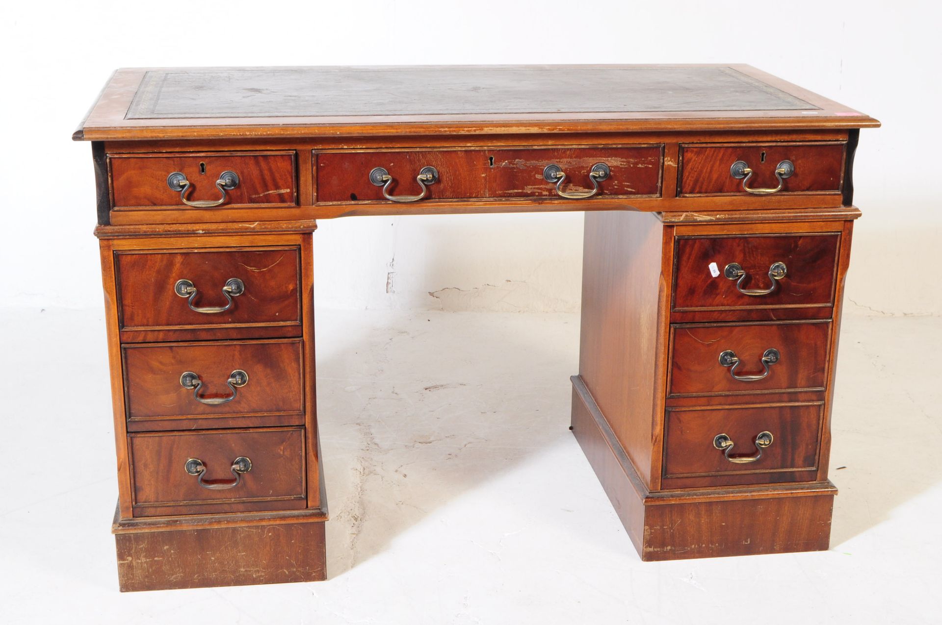 GEORGE III REVIVAL REPRODUCTION MAHOGANY OFFICE DESK