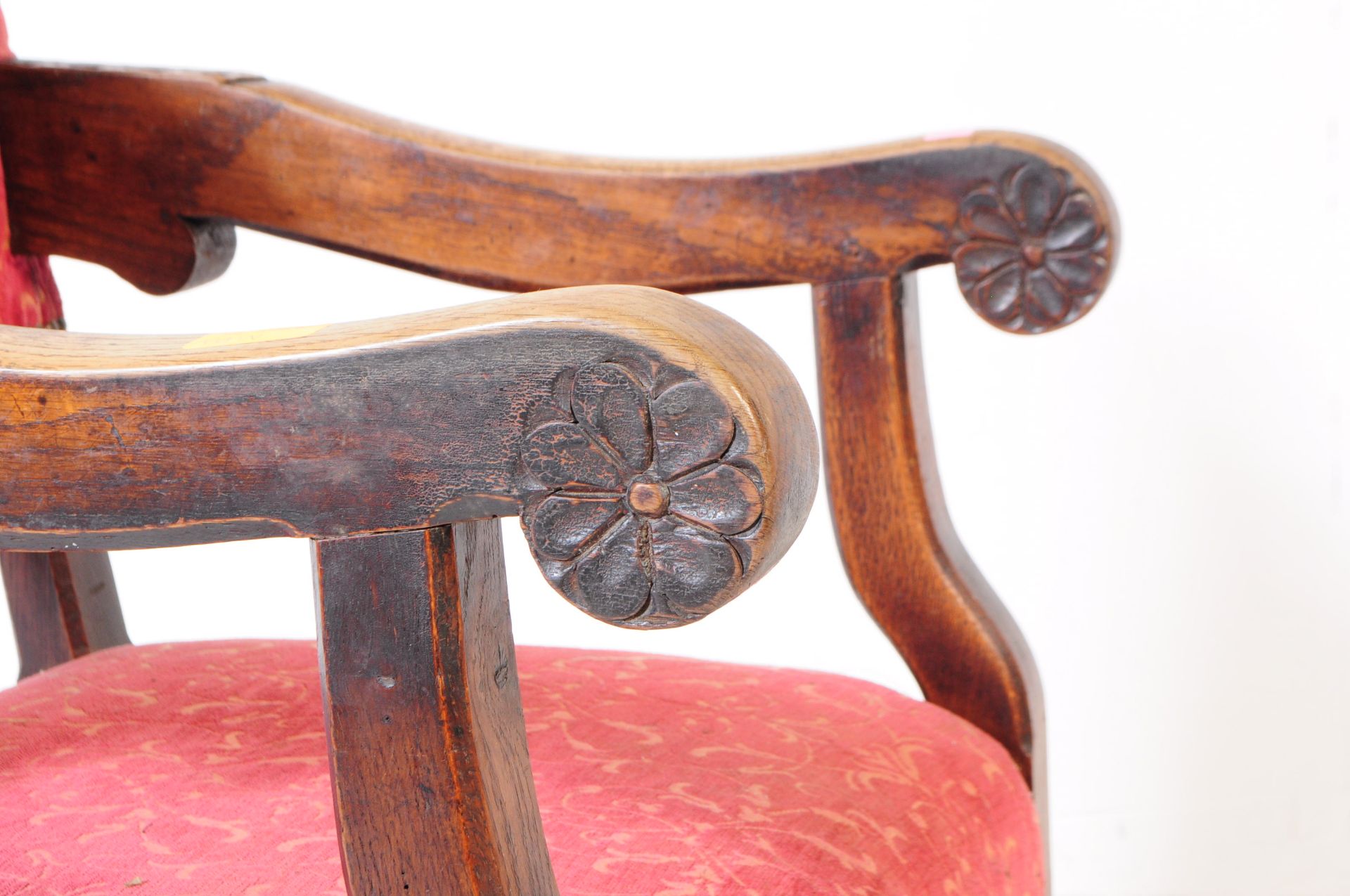 CROMWELLIAN REVIVAL OAK REFECTORY ARMCHAIR - Bild 5 aus 6