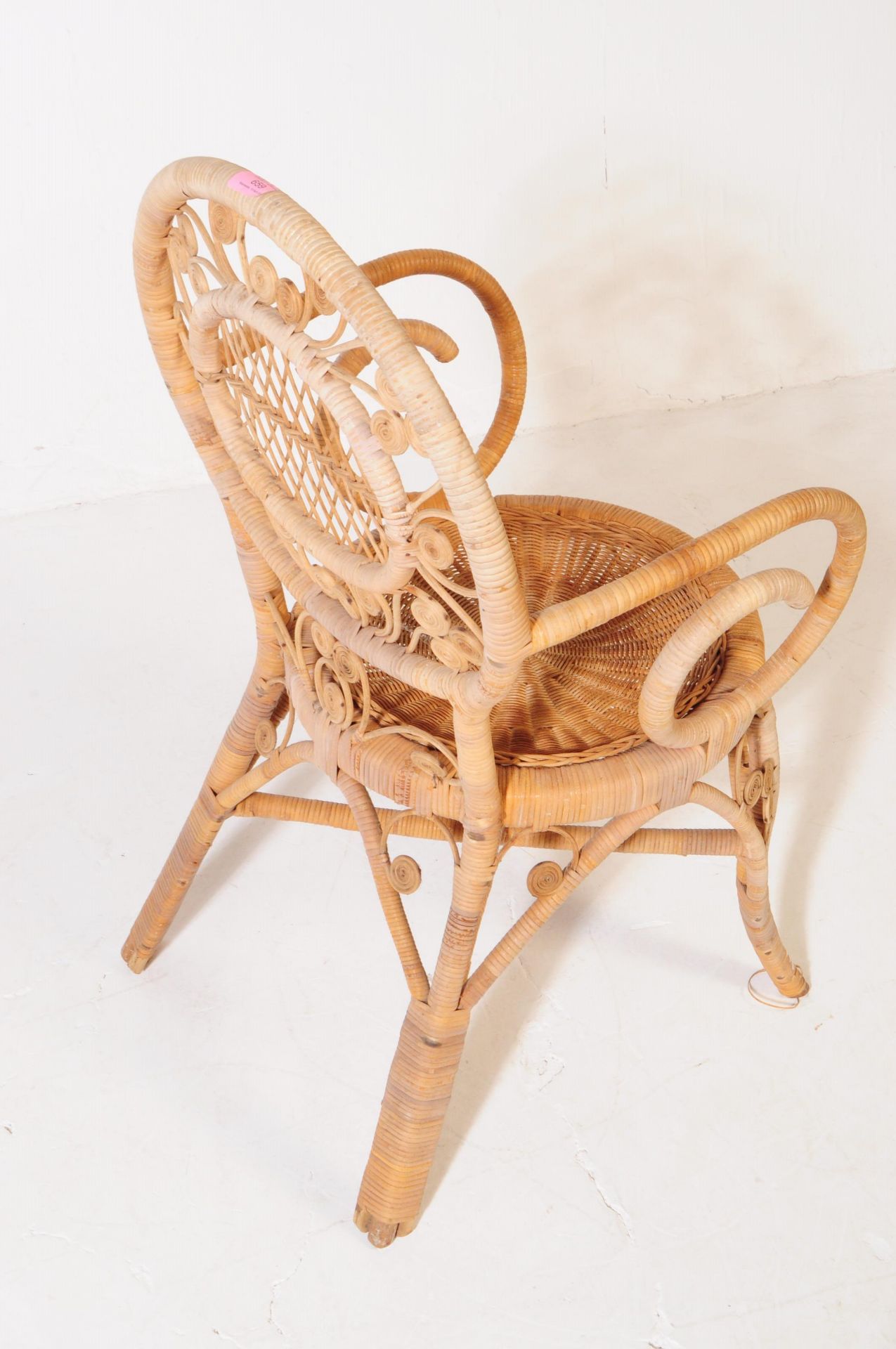 MID CENTURY WICKER & BAMBOO ARMCHAIR - Image 6 of 6