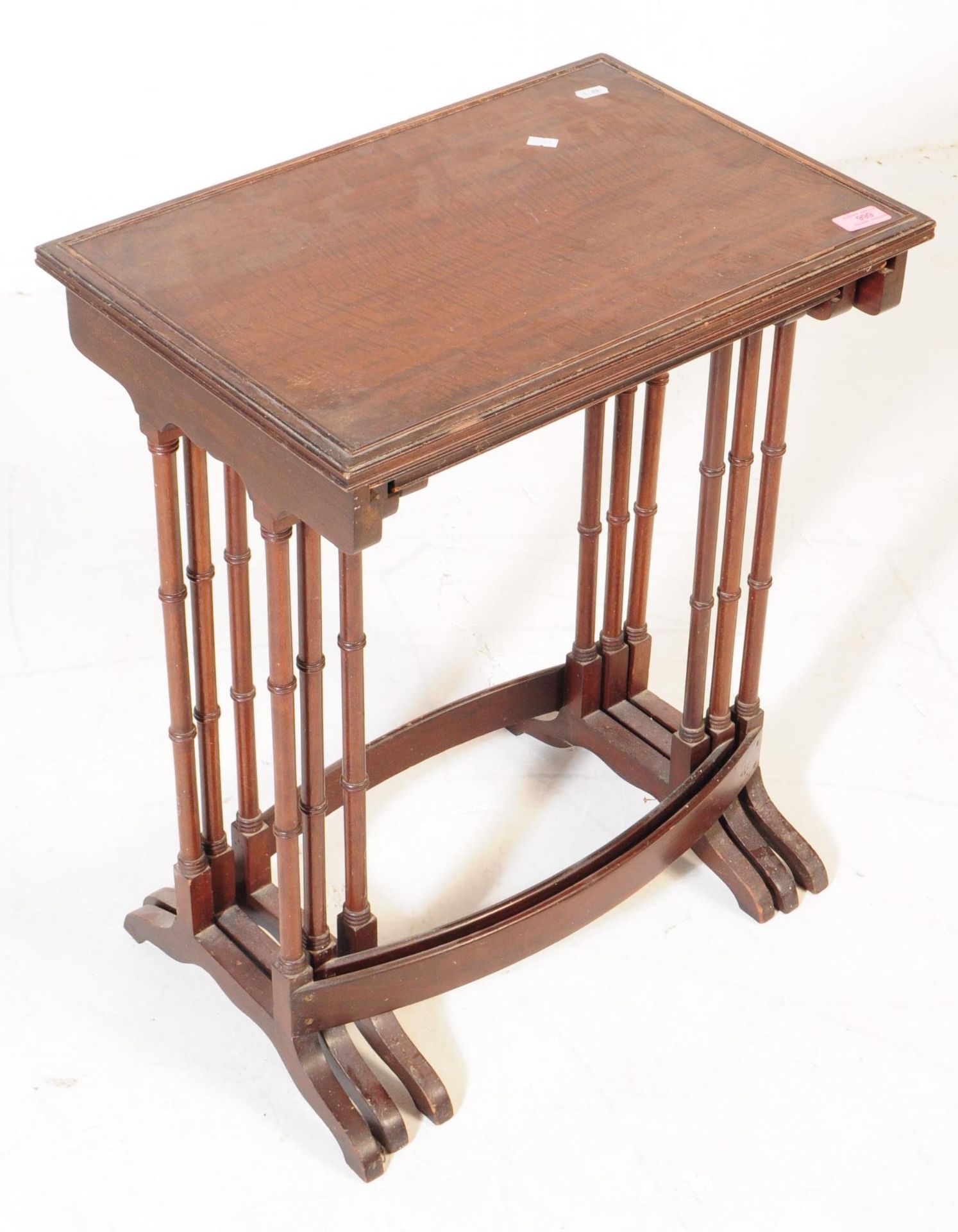 QUEEN ANNE REVIVAL MAHOGANY NEST OF GRADUATING TABLES - Image 2 of 4