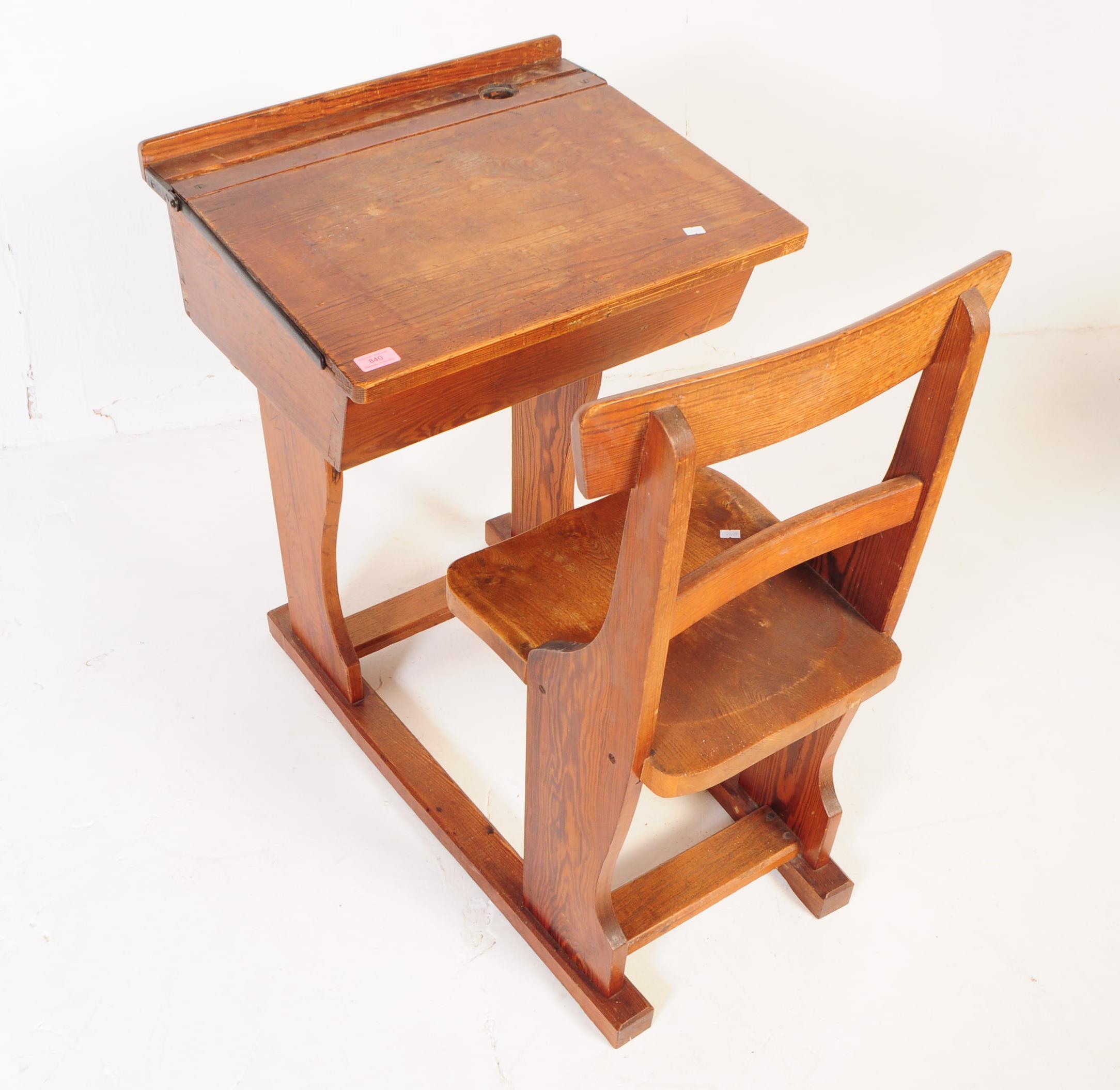 19TH CENTURY VICTORIAN OAK SCHOOL DESK - Image 4 of 6