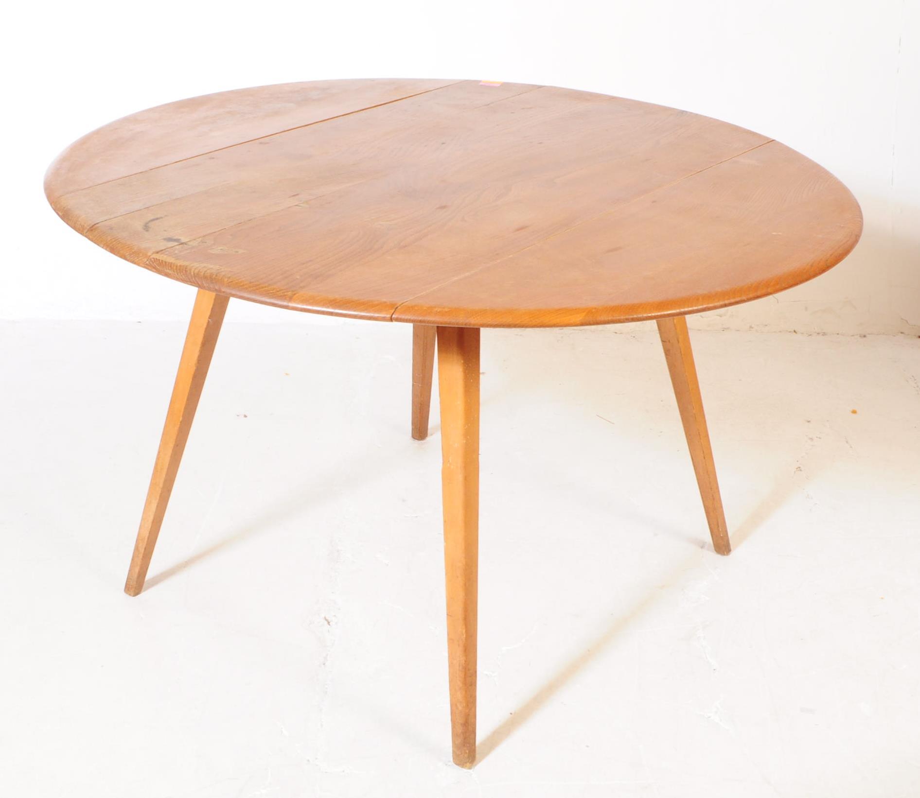 ERCOL - VINTAGE LIGHT BEECH & ELM DROP LEAF DINING TABLE - Image 2 of 6