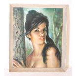 J H LYNCH - TINA - MID CENTURY PRINT ON BOARD SEMI NUDE FEMALE