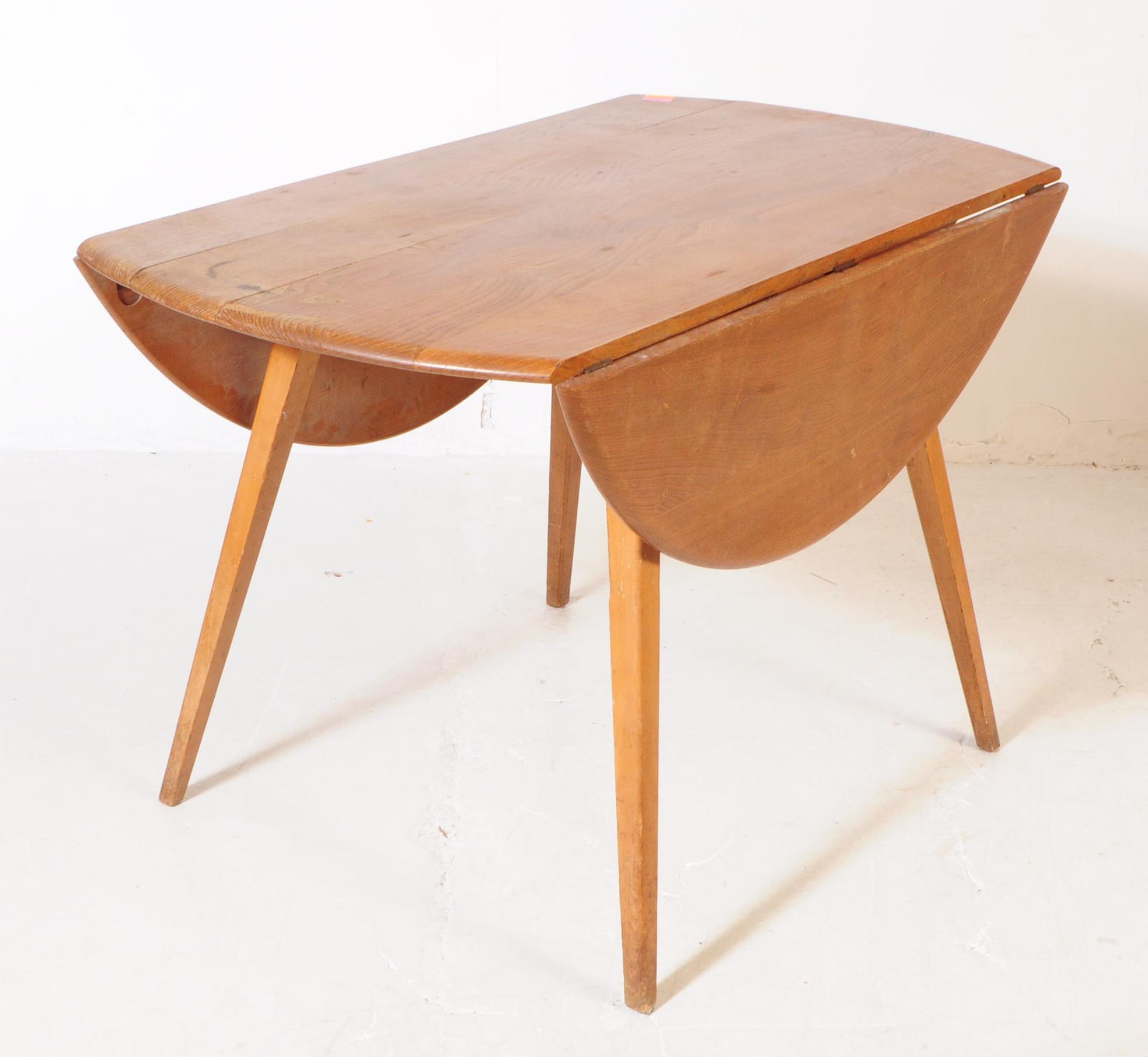 ERCOL - VINTAGE LIGHT BEECH & ELM DROP LEAF DINING TABLE