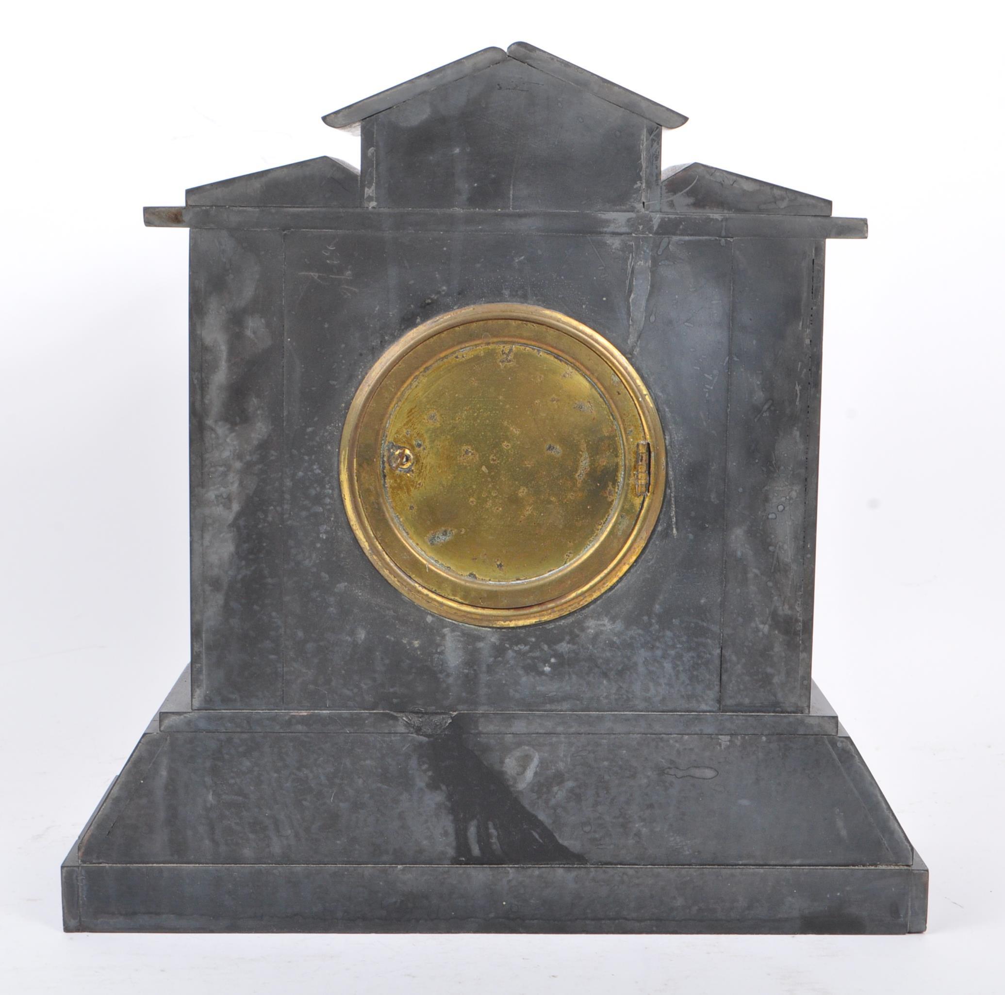 19TH CENTURY VICTORIAN SLATE MANTEL CLOCK - Image 4 of 8