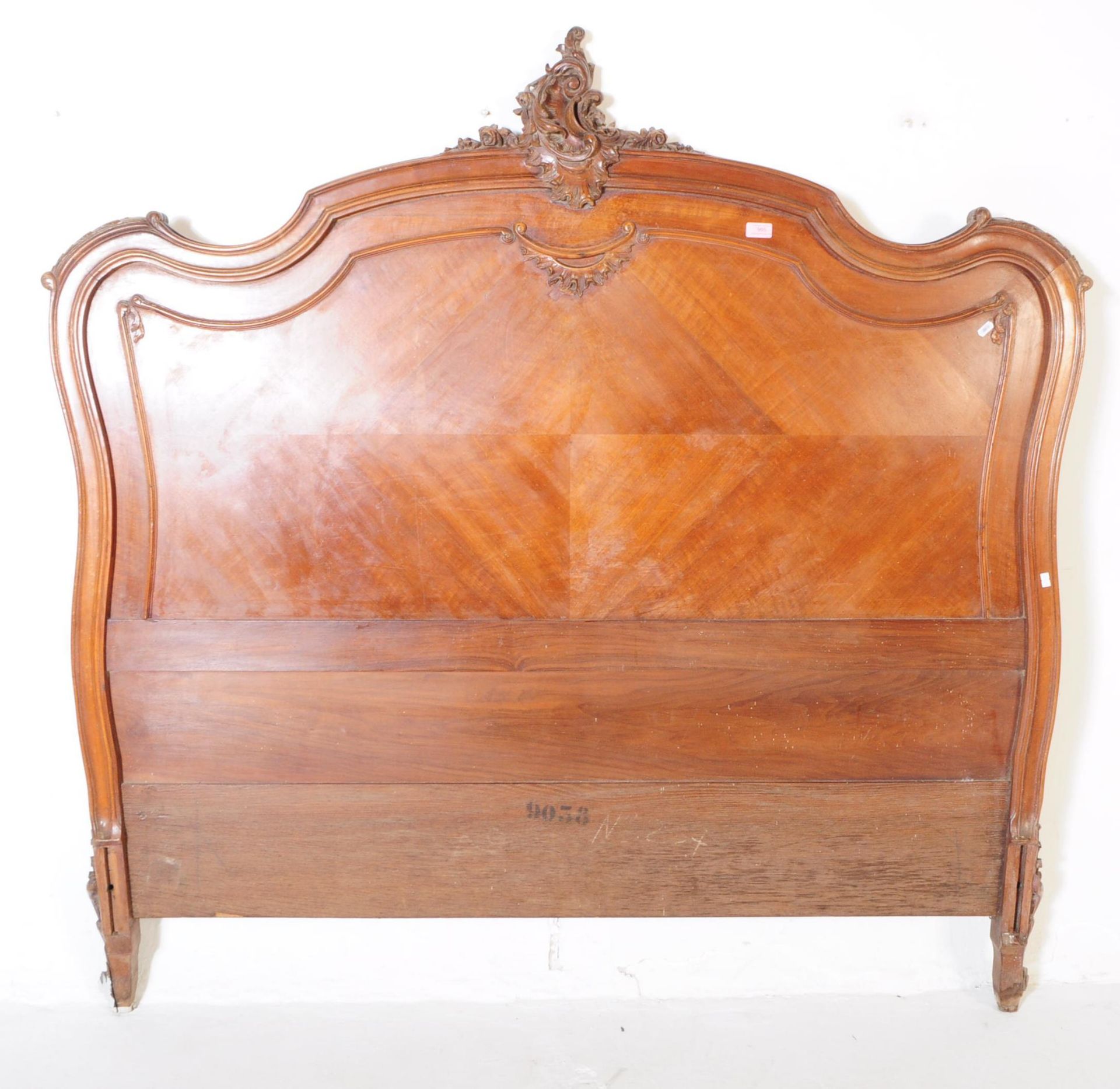 VICTORIAN 19TH CENTURY FRENCH LOUIS XV STYLE HEADBOARD - Image 5 of 10