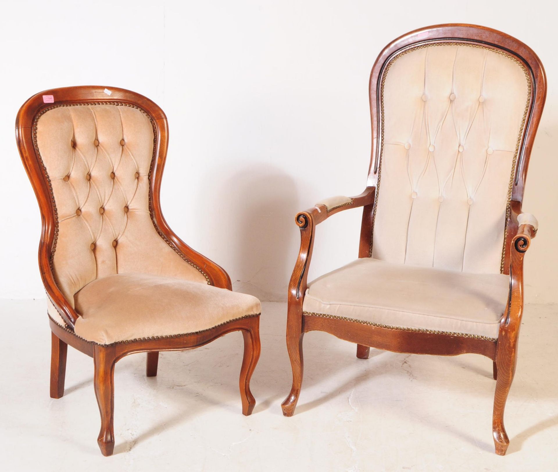 VICTORIAN REVIVAL HIGH BACK LOUNGE ARMCHAIR