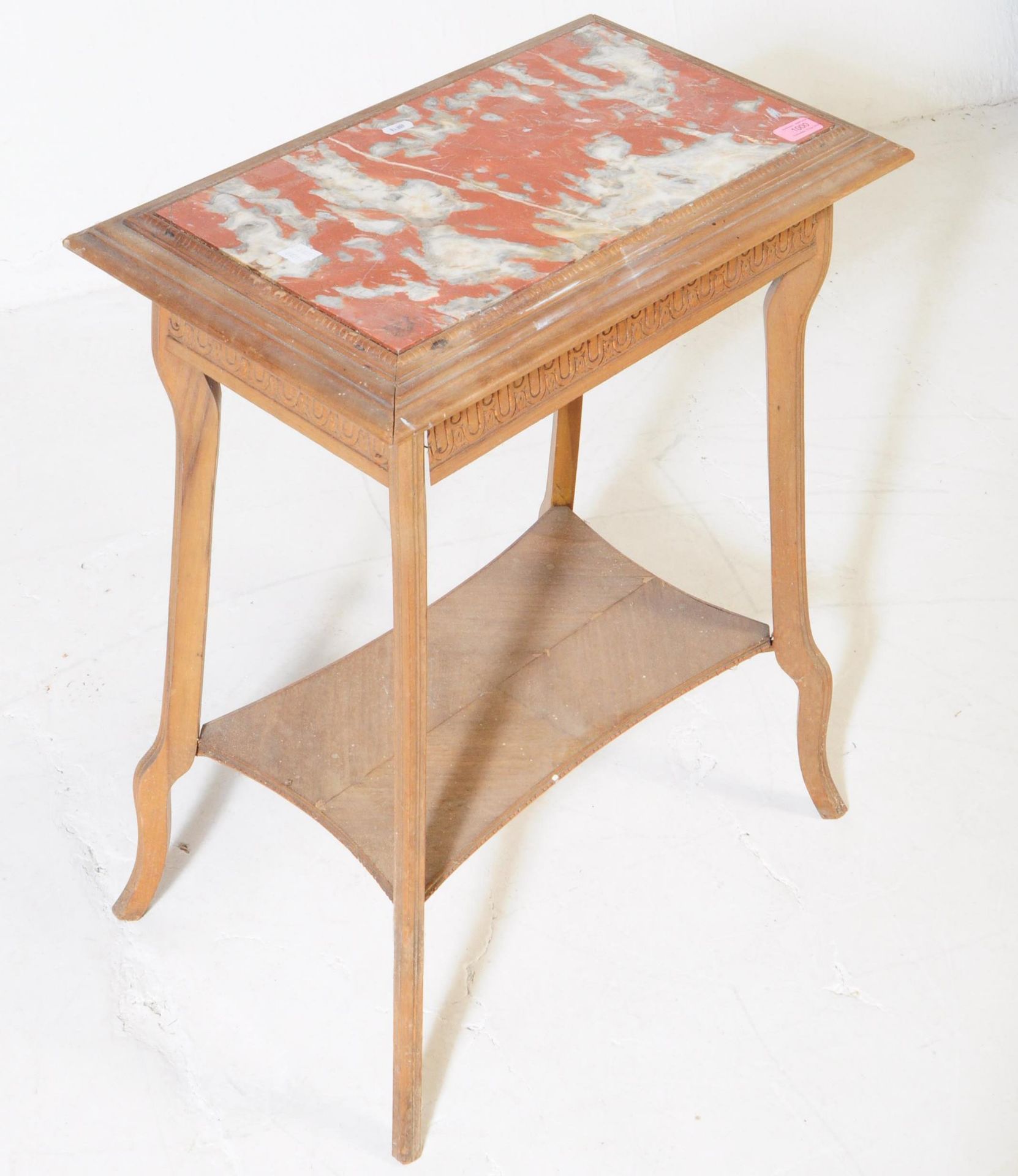FRENCH EARLY 20TH CENTURY ARTS & CRAFTS MARBLE TOP TABLE - Image 2 of 5