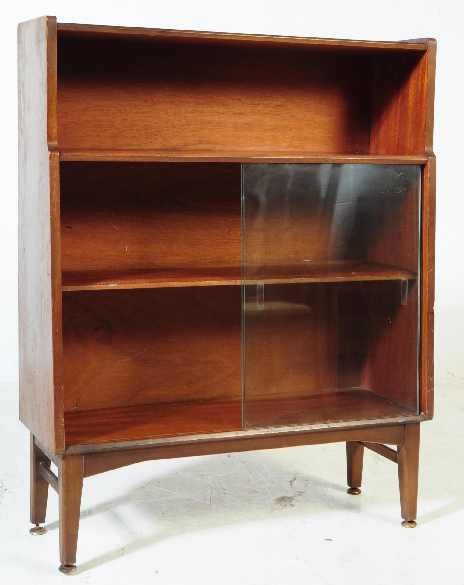 NATHAN - MID CENTURY GLAZED DISPLAY BOOKCASE