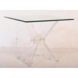 MID CENTURY LUCITE AND GLASS BUTTERFLY COFFEE TABLE