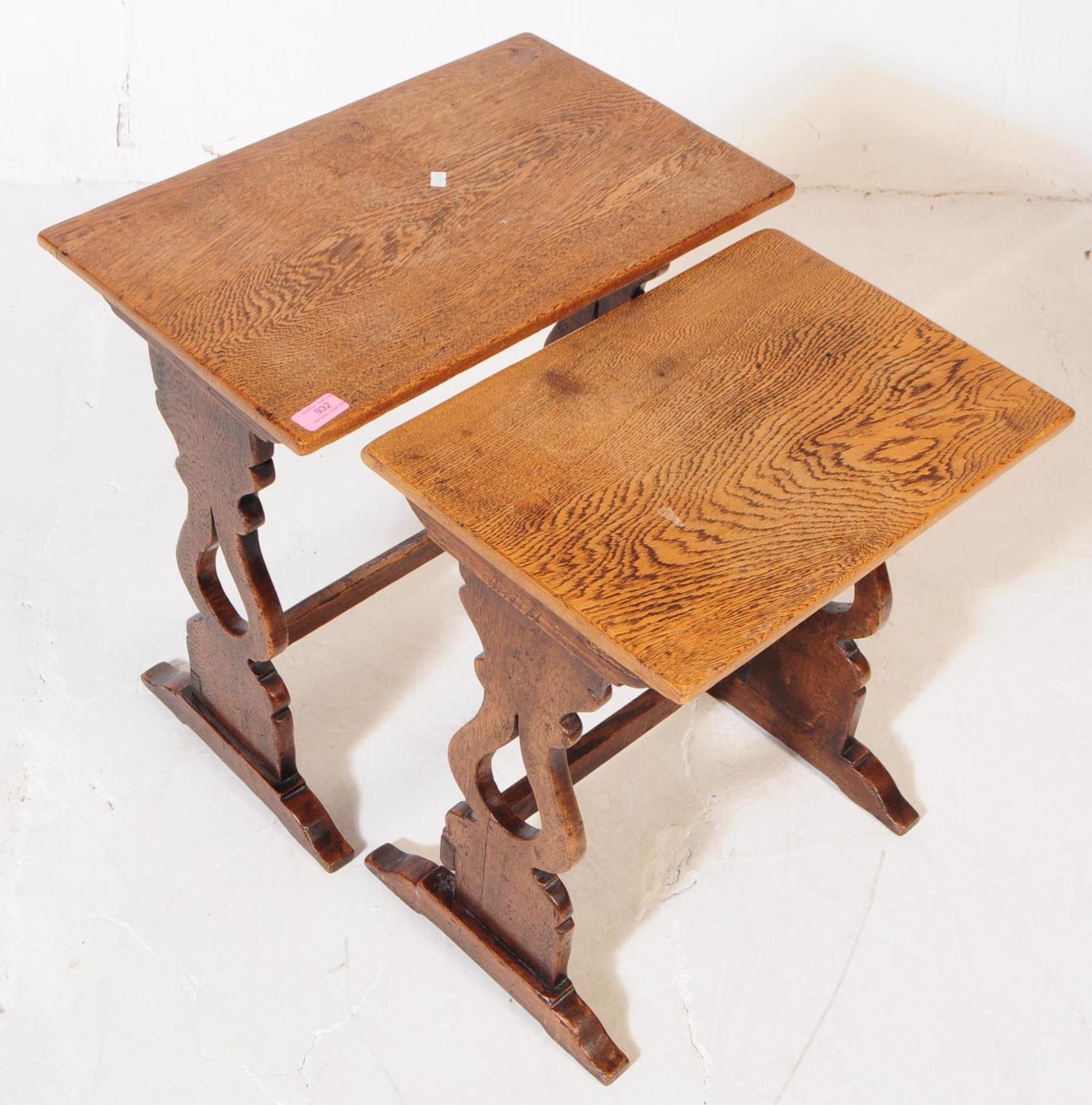 EARLY 20TH CENTURY OAK WOOD NESTING TABLES - Image 2 of 3