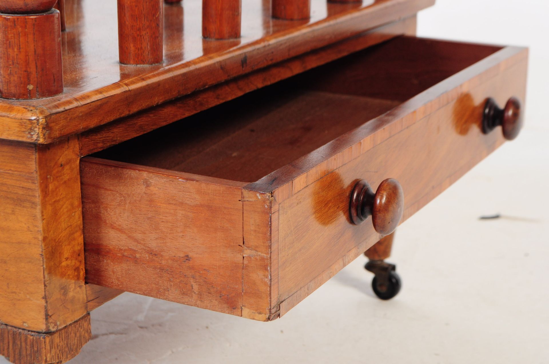 VICTORIAN 19TH CENTURY WALNUT CANTERBURY STAND - Image 2 of 5