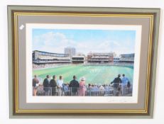 ALAN FEARNLEY - SIGNED CRICKET PRINT TITLED 'LORDS'