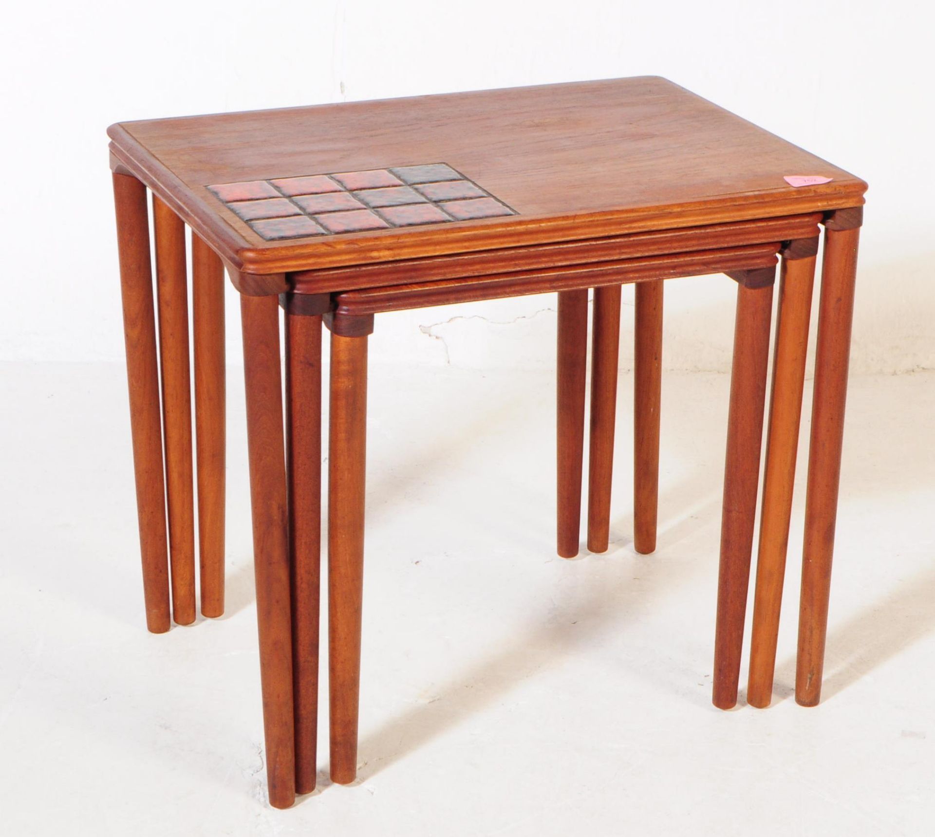 DANISH MODERN DESIGN - MID CENTURY TILE TOP NEST OF TABLE