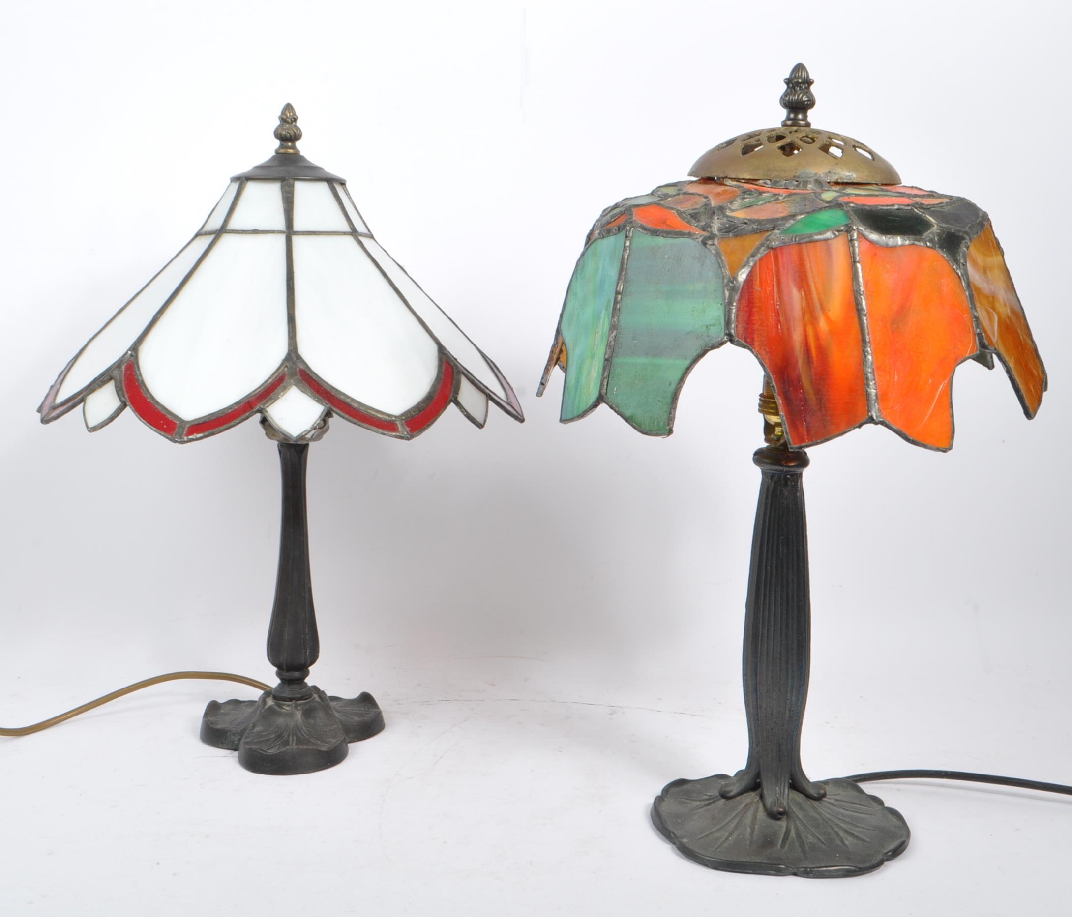 TWO 20TH CENTURY TIFFANY SIDE TABLE LAMPS