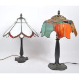 TWO 20TH CENTURY TIFFANY SIDE TABLE LAMPS