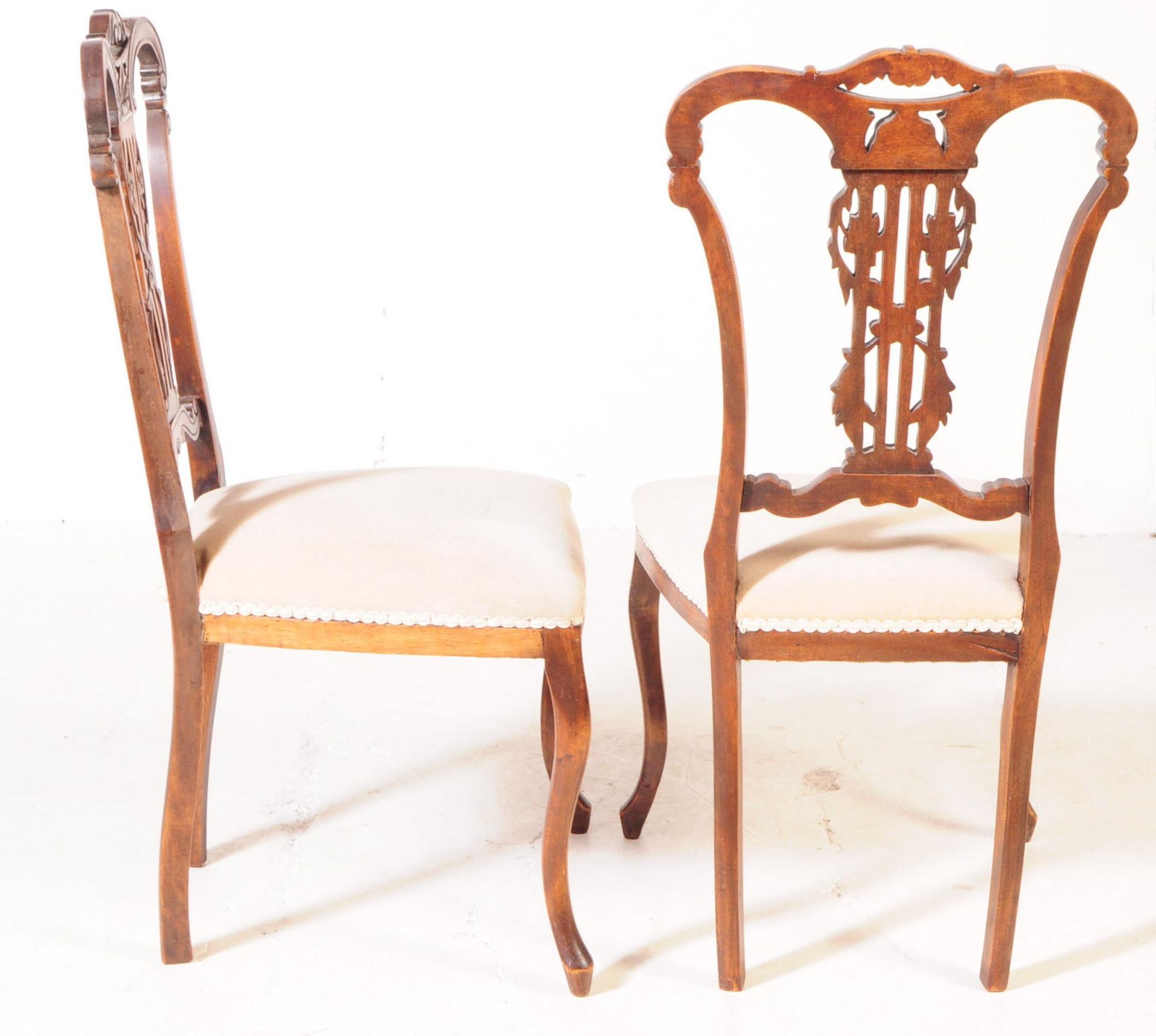 FOUR LATE 19TH CENTURY CHIPPENDALE STYLE DINING CHAIRS - Image 4 of 6