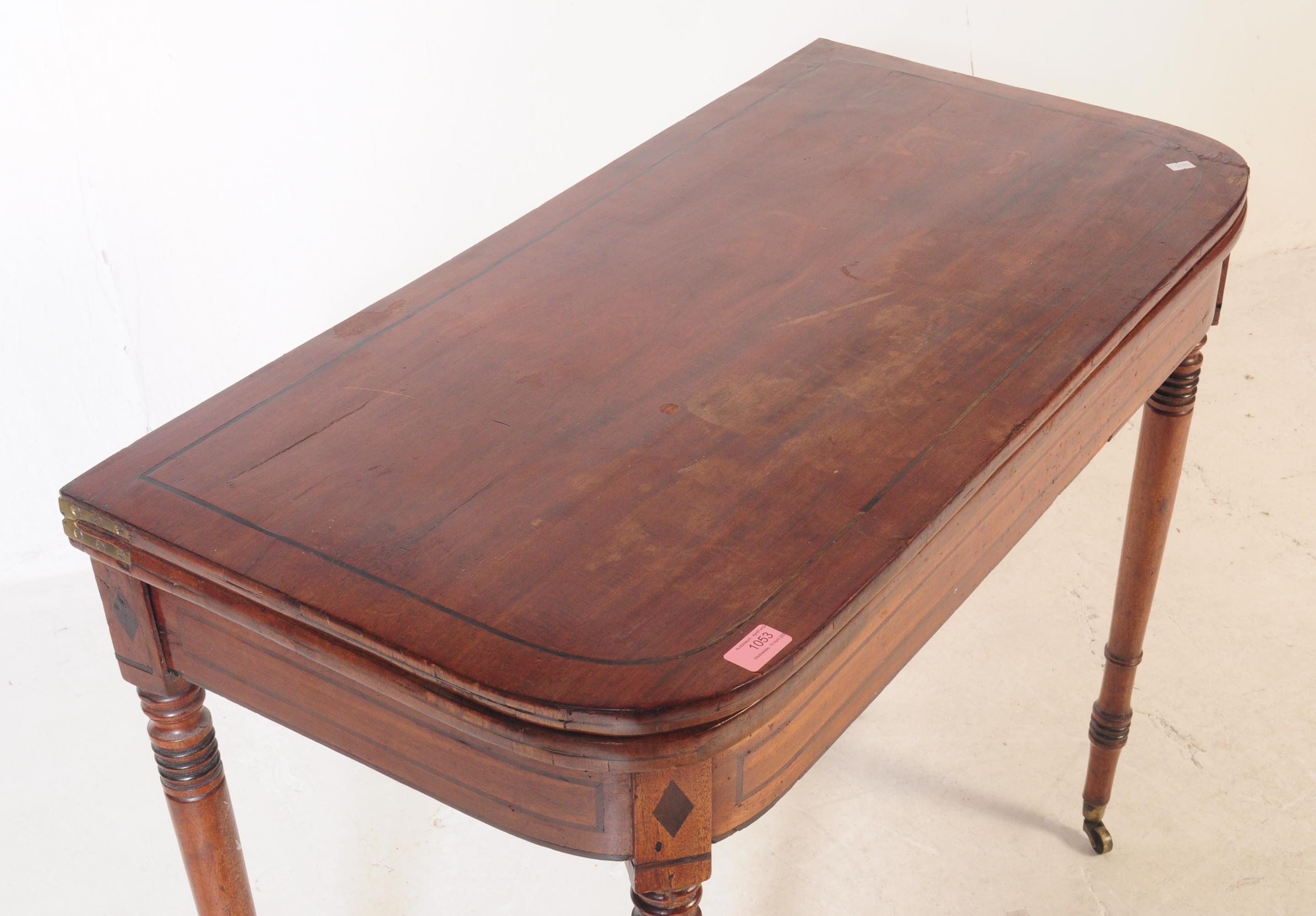 LATE 18TH CENTURY MAHOGANY FOLDING GAMES TABLE - Image 2 of 7