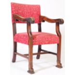 CROMWELLIAN REVIVAL OAK REFECTORY ARMCHAIR