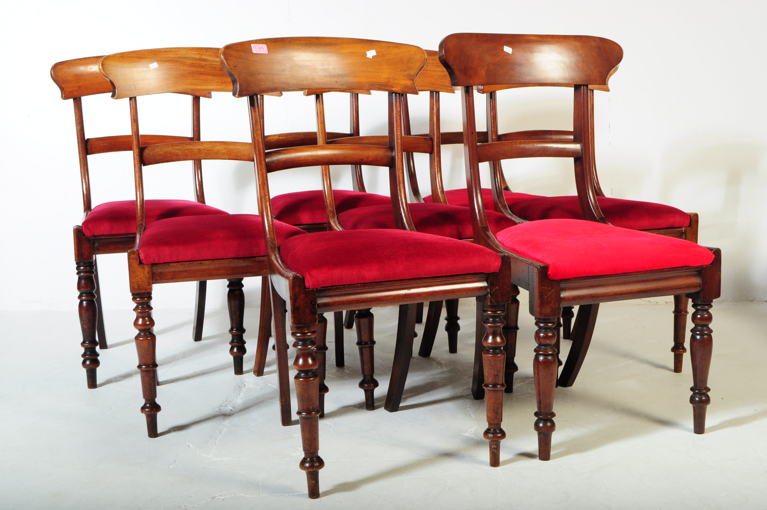 EIGHT WILLIAM IV MAHOGANY DINING CHAIRS