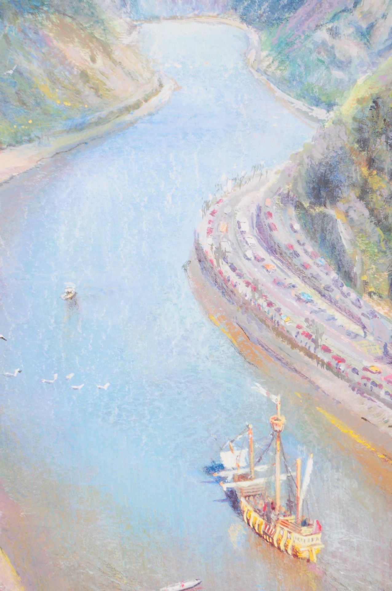 DENNIS LEWIS RWA - AVON GORGE PAINTING OF BRISTOL - Image 2 of 5