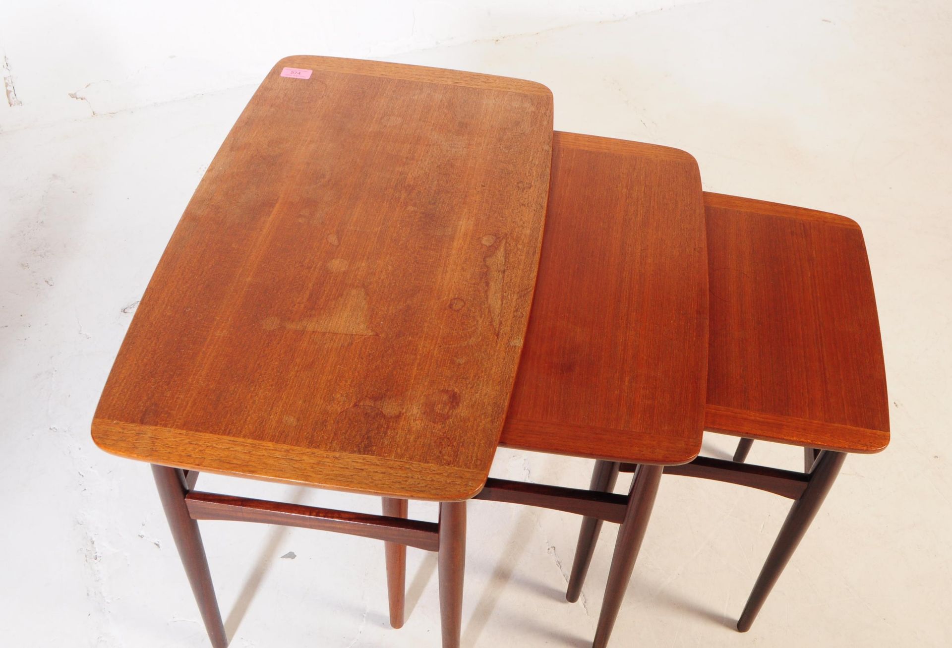 MANNER OF BR GELSTED - MID CENTURY TEAK NEST OF TABLES - Image 4 of 4