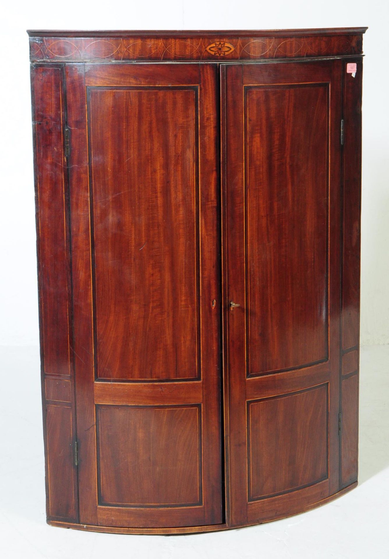 GEORGE III MAHOGANY CORNER CABINET