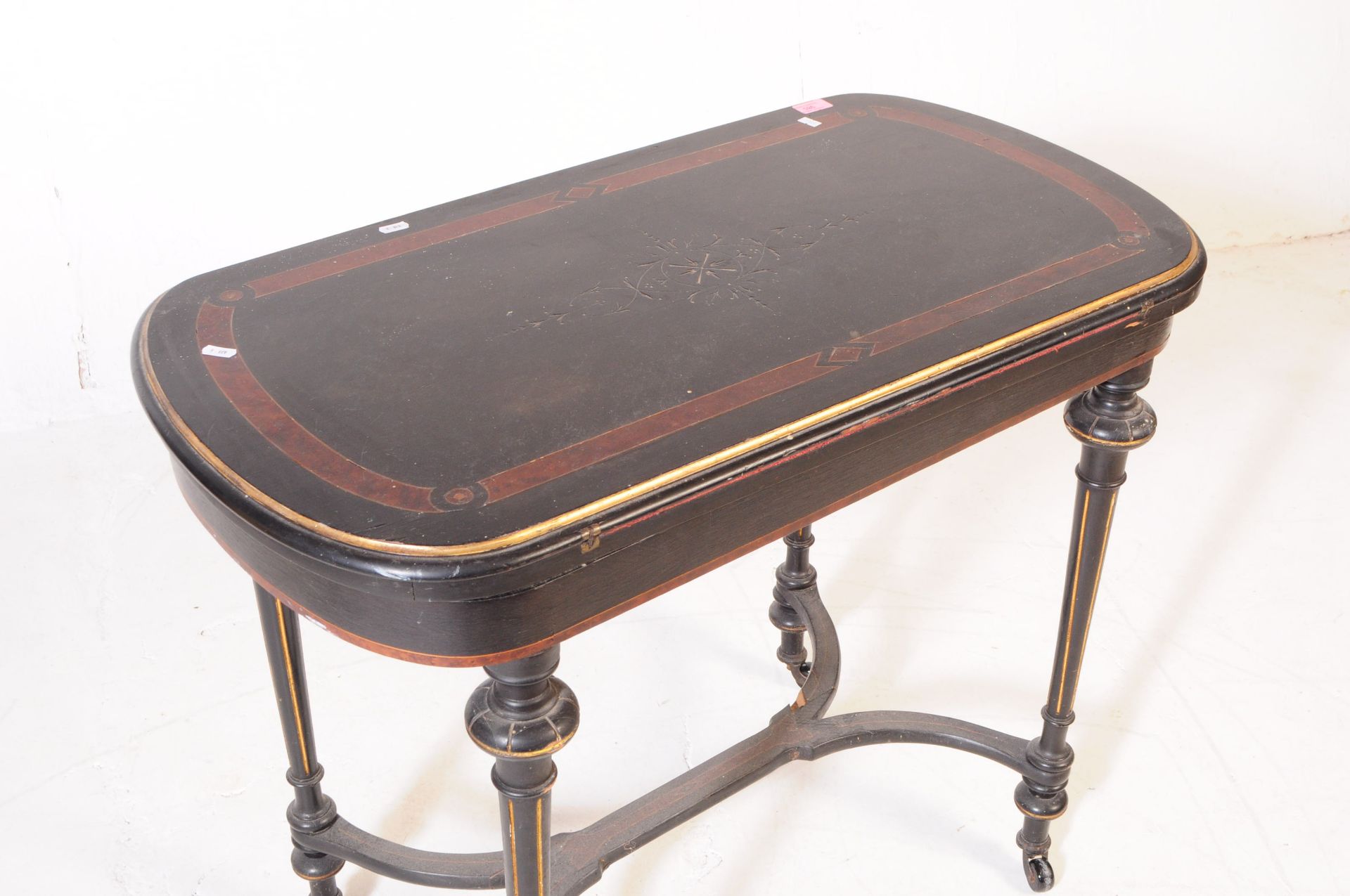 19TH CENTURY VICTORIAN AESTHETIC MOVEMENT GAMES TABLE - Image 2 of 7