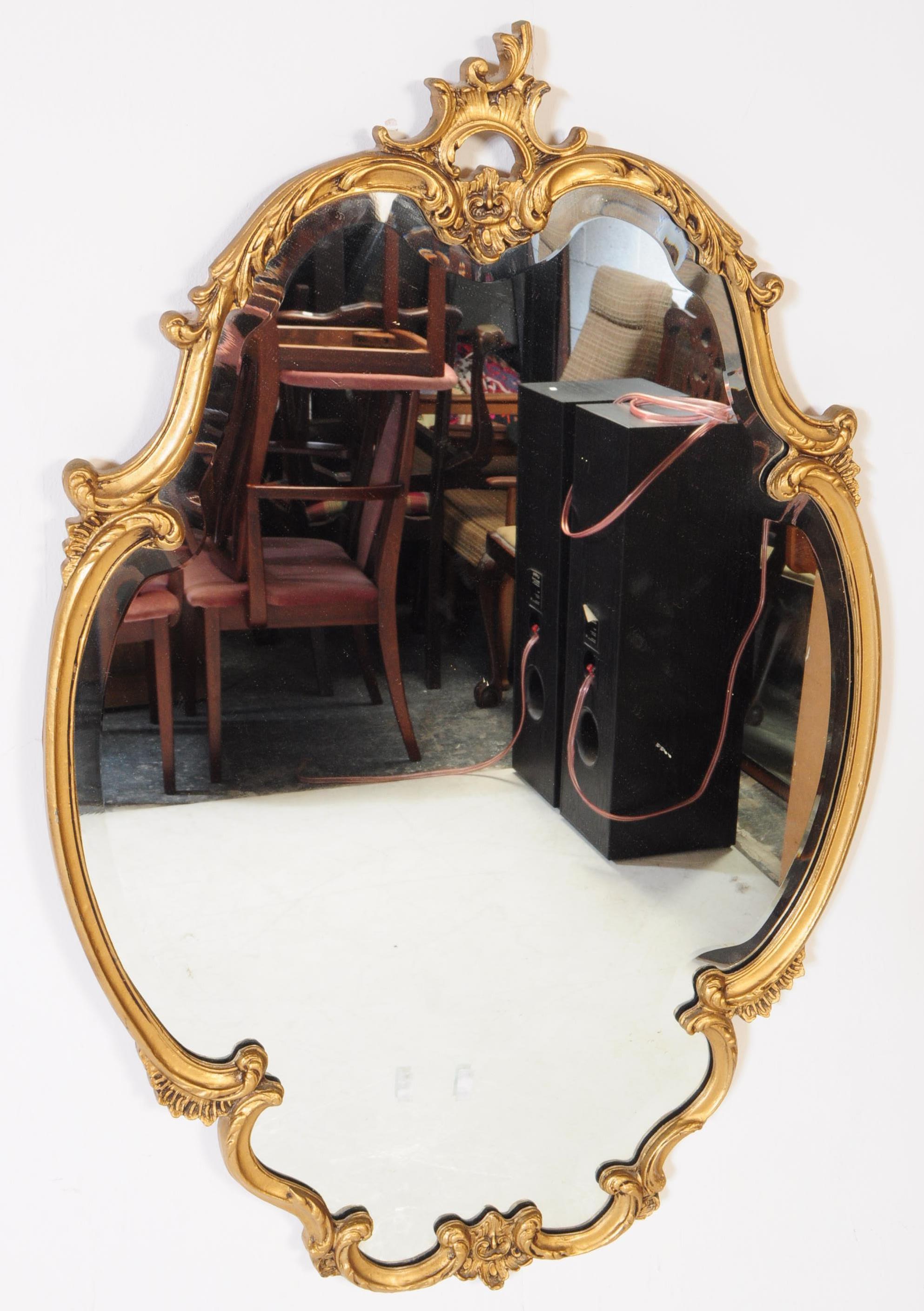 TWO VINTAGE 20TH CENTURY ORNATE GILT FRAME WALL MIRRORS - Image 5 of 7