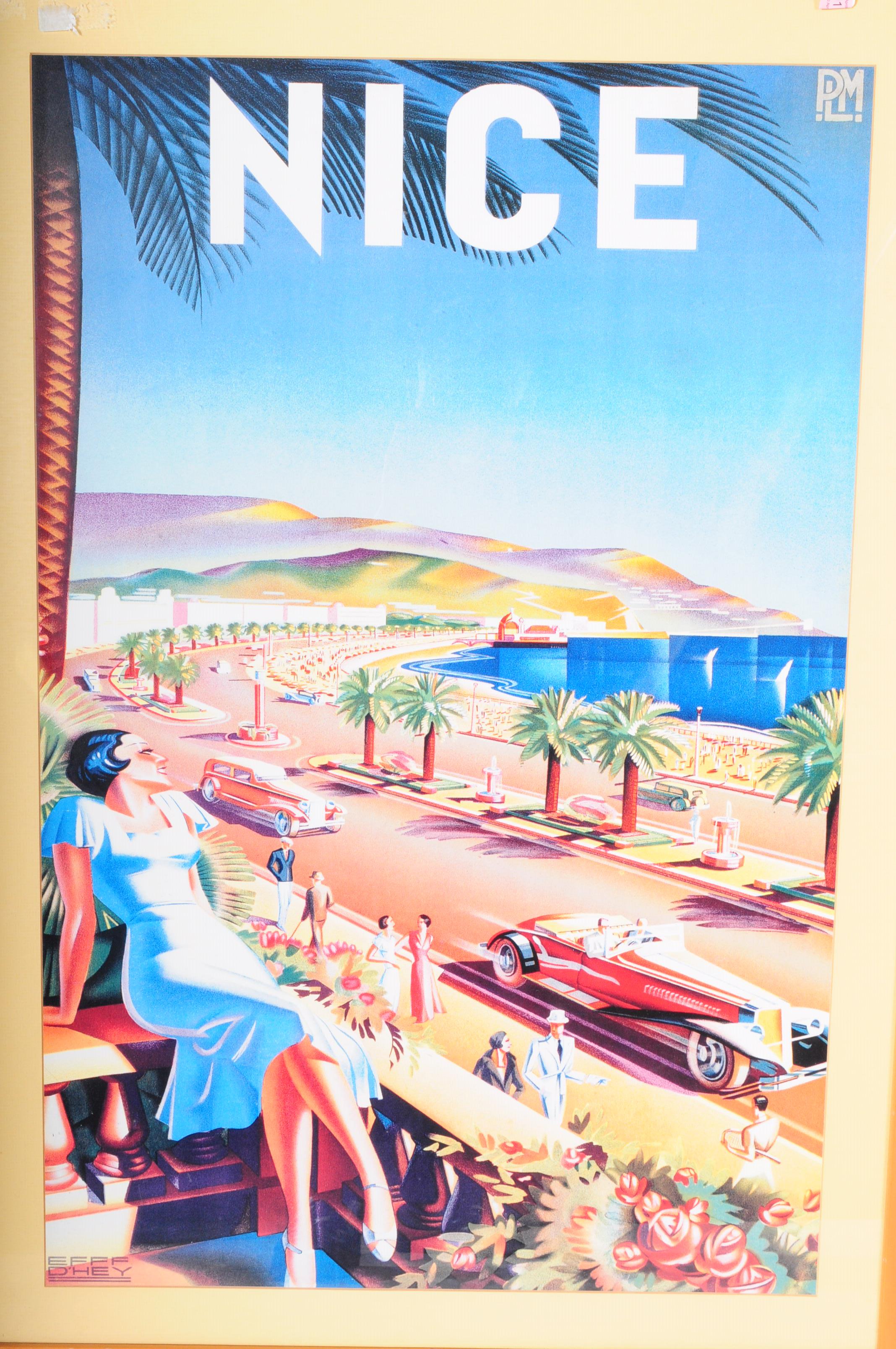 AFTER EFFF D'HEY 1930S ART DECO NICE TRAVEL POSTER - Image 3 of 5