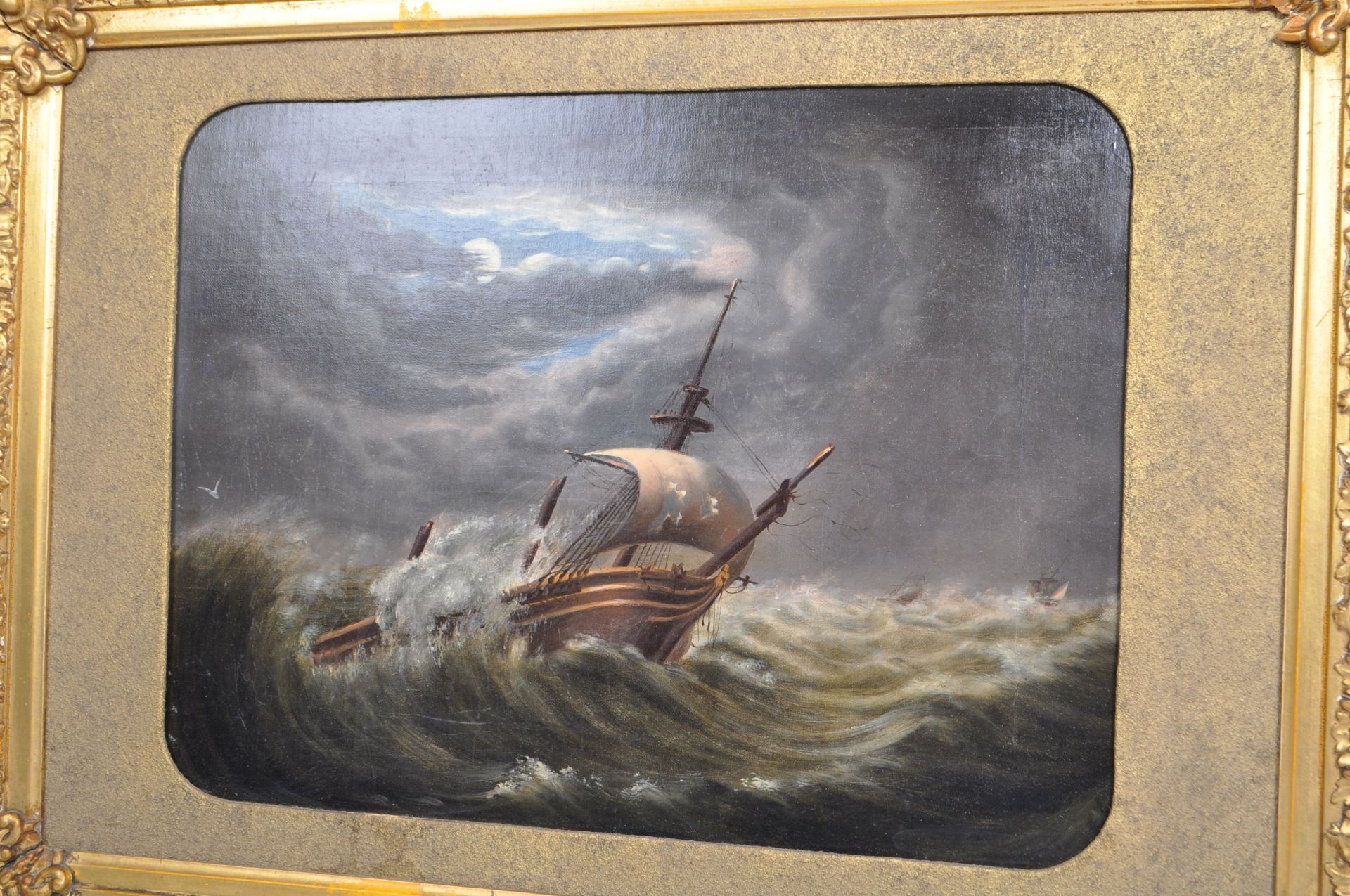 EARLY 20TH CENTURY MARITIME PAINTING IN GILT FRAME - Bild 2 aus 7