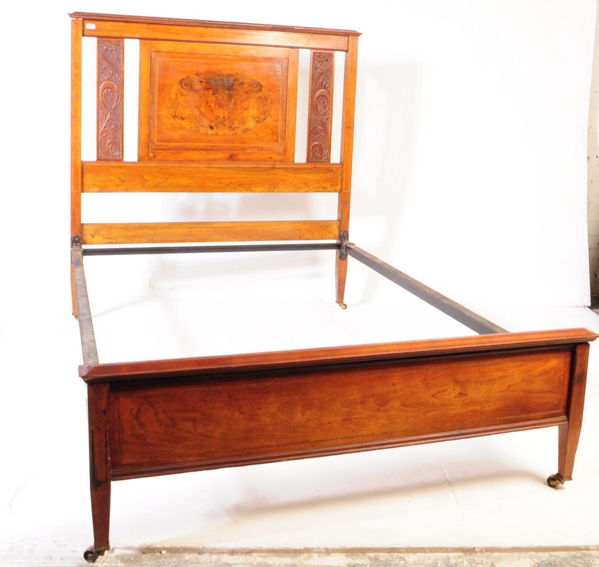 EDWARDIAN ART NOUVEAU DOUBLE BED FRAME