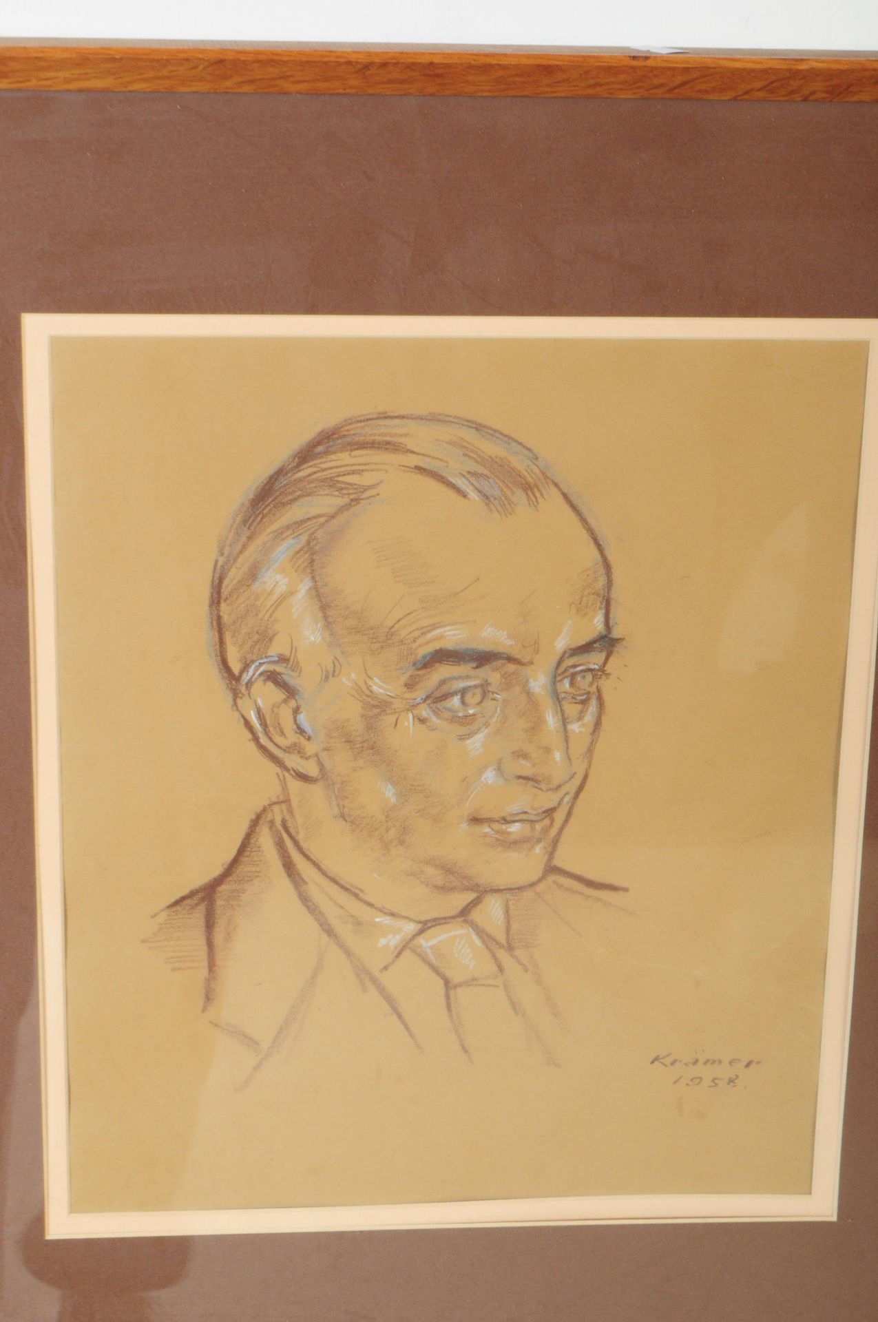 FRITZ KRAMER - SIX FRAMED PORTRAIT PAINTINGS & DRAWINGS - Bild 4 aus 7