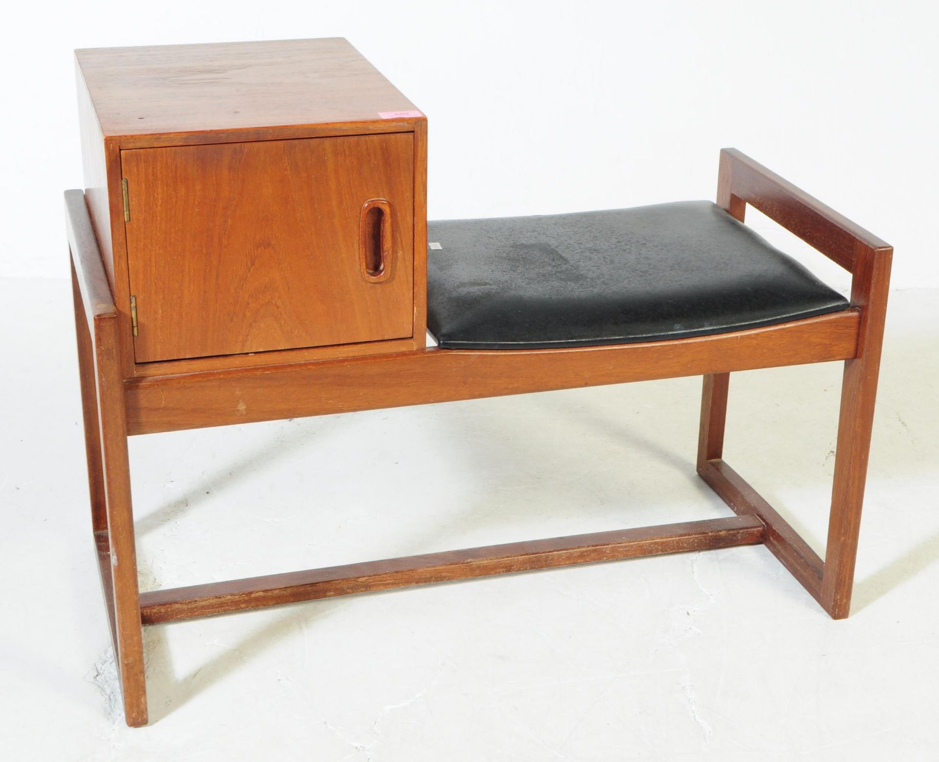 BRITISH MODERN DESIGN - MID CENTURY TEAK TELEPHONE TABLE