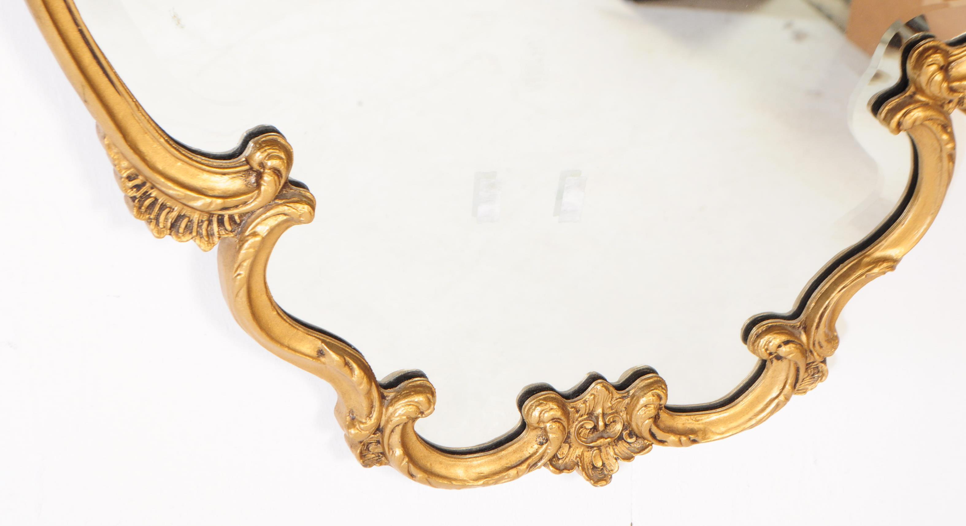 TWO VINTAGE 20TH CENTURY ORNATE GILT FRAME WALL MIRRORS - Image 7 of 7