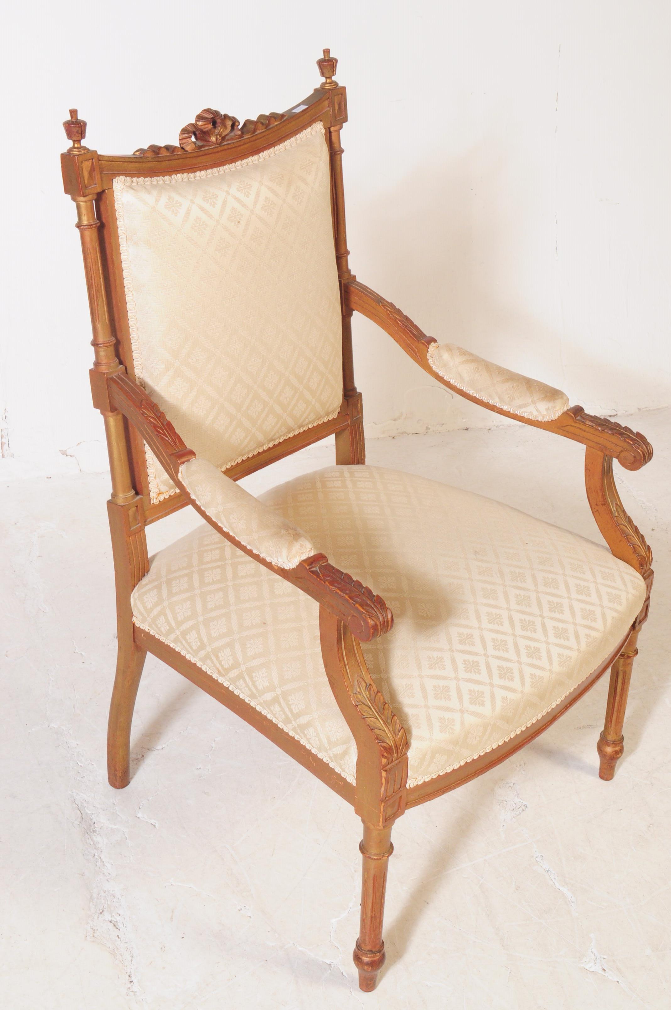 FRENCH LOUIS XVI STYLE HALL ARMCHAIR - Image 2 of 5