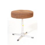 RETRO 20TH CENTURY UPHOLSTERED & CHROME SWIVEL STOOL