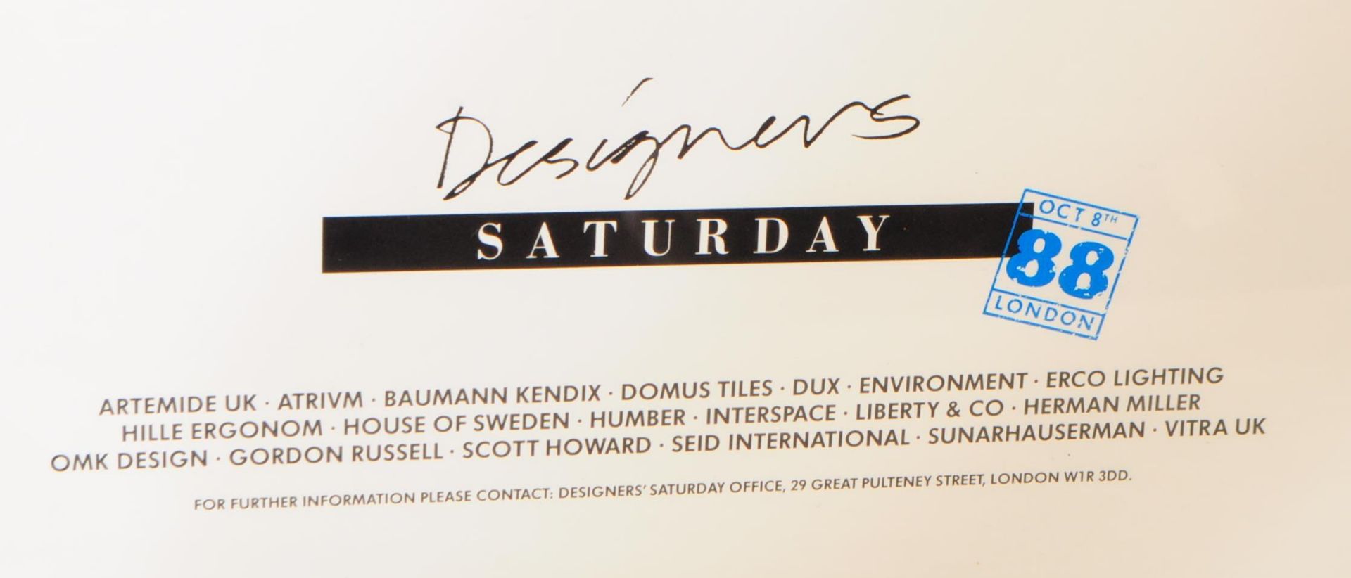 TWO 1988 & 1989 DESIGNERS SATURDAY POSTERS - Image 3 of 6