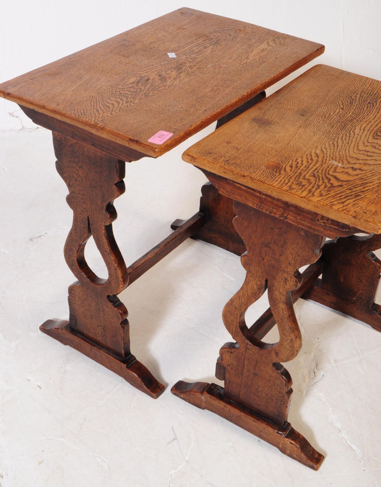 EARLY 20TH CENTURY OAK WOOD NESTING TABLES - Image 3 of 3