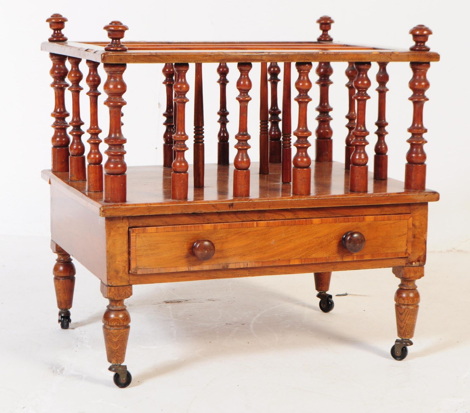 VICTORIAN 19TH CENTURY WALNUT CANTERBURY STAND