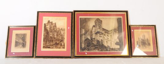 COLLECTION OF FOUR CHARLES DANCE EARLY CENTURY ETCHINGS